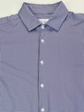 Mizzen Main Spinnaker Standard Fit Spread Collar Blue White Check Mens 2XL Shirt